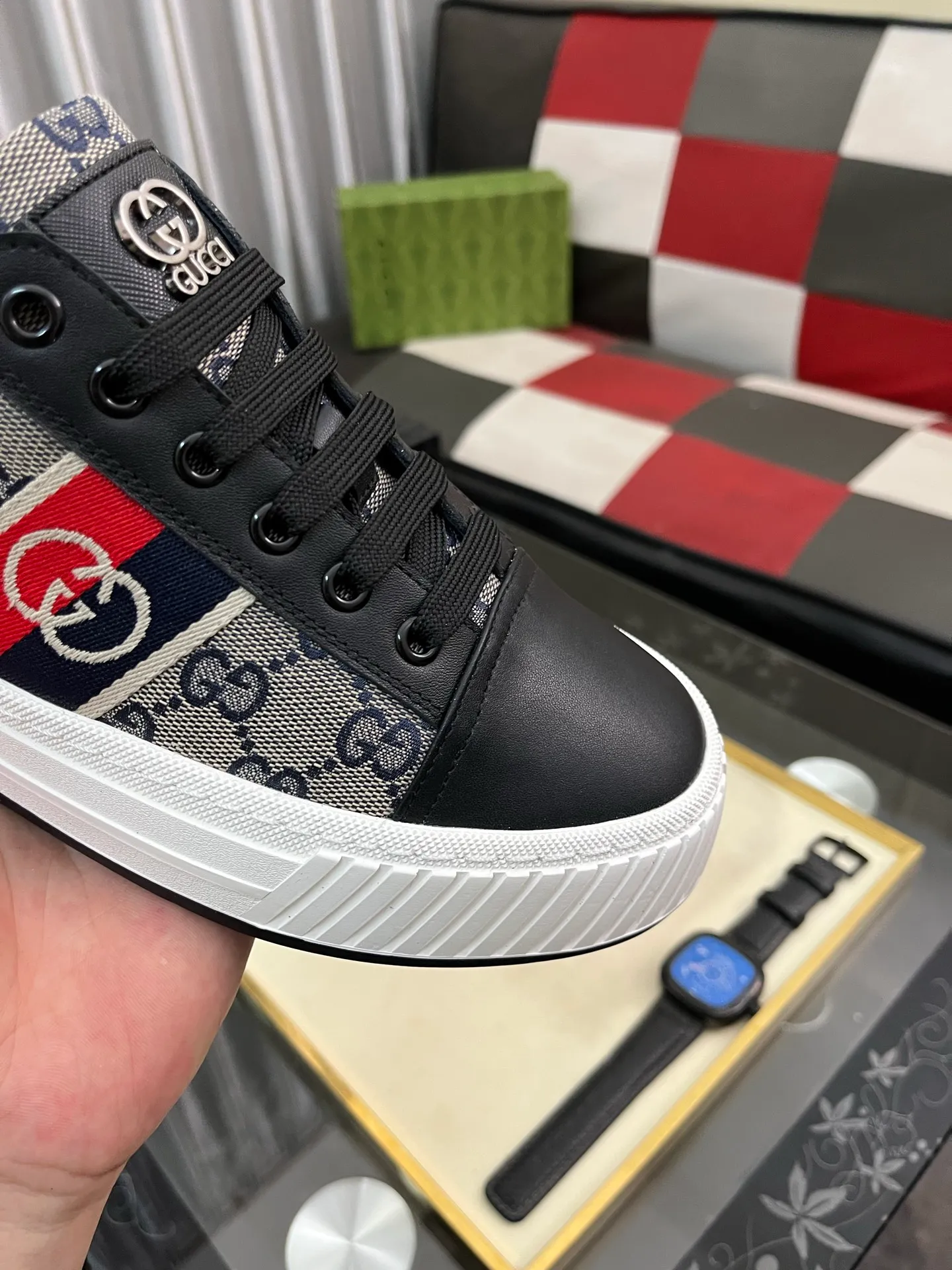 Men's shoes 💰400⌚️⌚️《GUCCI*》The latest hot-selling casual shoes, top brand [seduce] luxury~purchase, top~quality. [Strong] The upper is made of imported breathable cowhide stitching fabric material ➕ Breathable sheepskin feet (•) Fine workmanship. Code number: 38-442️⃣Colors available